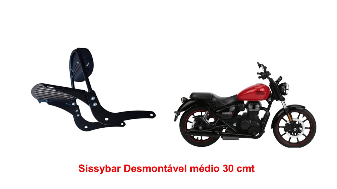 Sissybar desmontável Médio 30 cmt Fireball 350