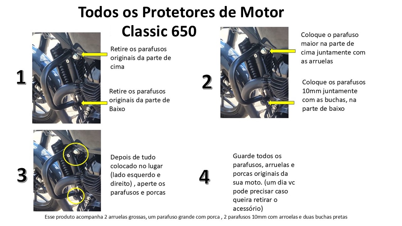 Protetor de Motor / Mata Cachorro Classic 650