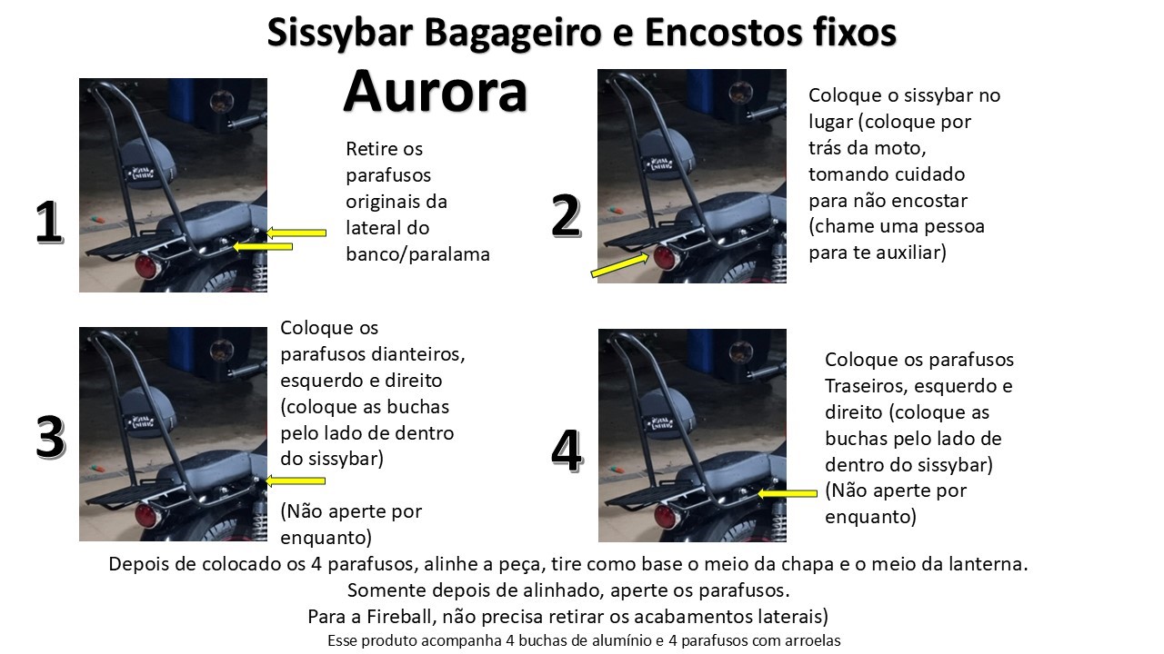 Sissybar Bagageiro e Encostos Fixos Aurora Blue 350